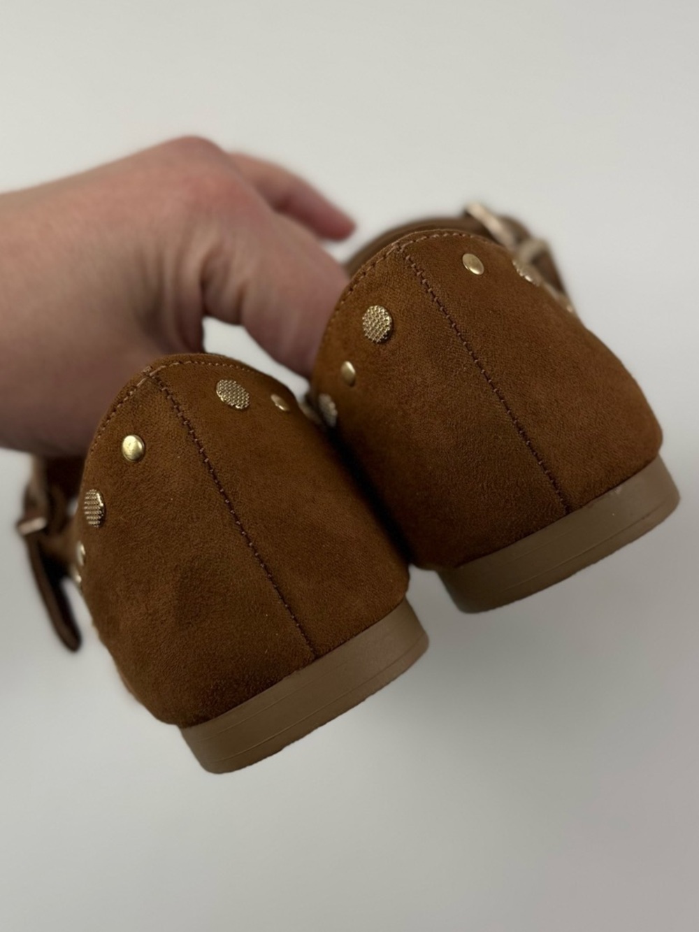 Sun + Stone Caia Maryjane Studded Flats Womens 6M Tan Gold NEW - Picture 6 of 11